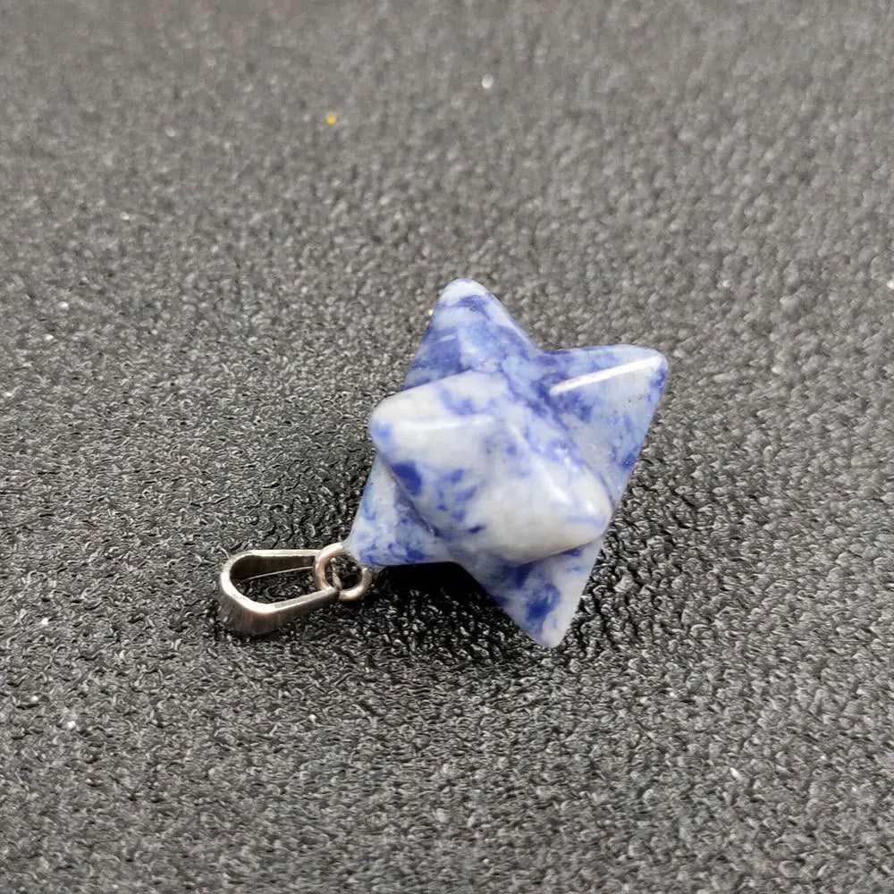 Crafts HY Hot product New Agate Crystal David Star Merkabar Pendulum Necklace for decorating gift