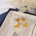 Trendy 18k Stainless Steel Small Heart Stud Earring Women Jewelry Gold Plated Earrings Boucle Doreille Bijoux