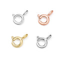 GP Spring Ring Round Clasp 925 Sterling Silver Spring Ring Clasp with Open Ring Permanent Jewelry Chains Making Wholesale