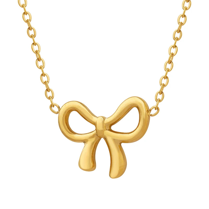 European and American Wind Bow Pendant Necklace Collarbone Chain Jewelry