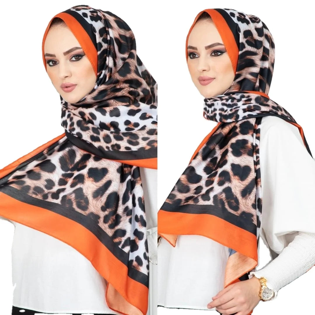 MOTIVE FORCE Muslim Headwraps Shawl Hijabs Muslim Fashion Wholesale Promotional Leopard Print Colors Chiffon Hijab Muslim