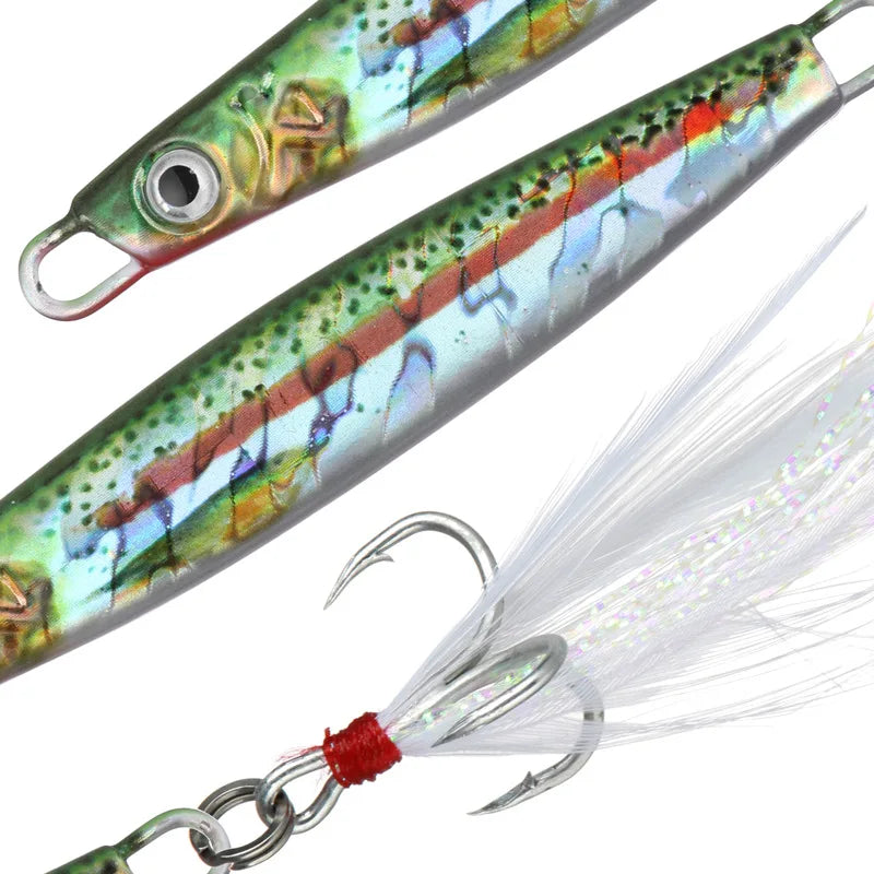 SNEDA Long Casting Metal Jig Lures 25g 40g 50g Sea Bass Fishing Lure Set Jigging Lures Jigs Saltwater