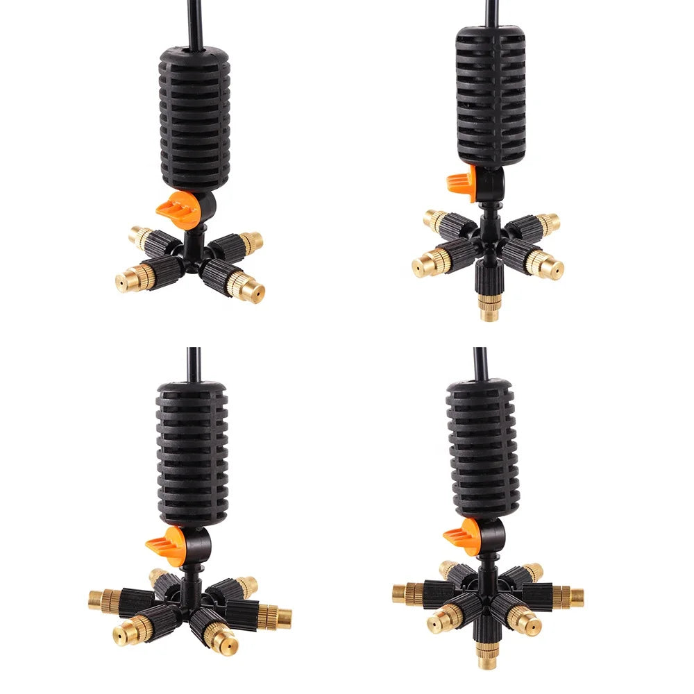 Multi Ways Adjustable Plastic Mist Nozzle Sprinkler Kit with 360 Gear Drive for Farm & Garden Irrigation Cooling Humidification
