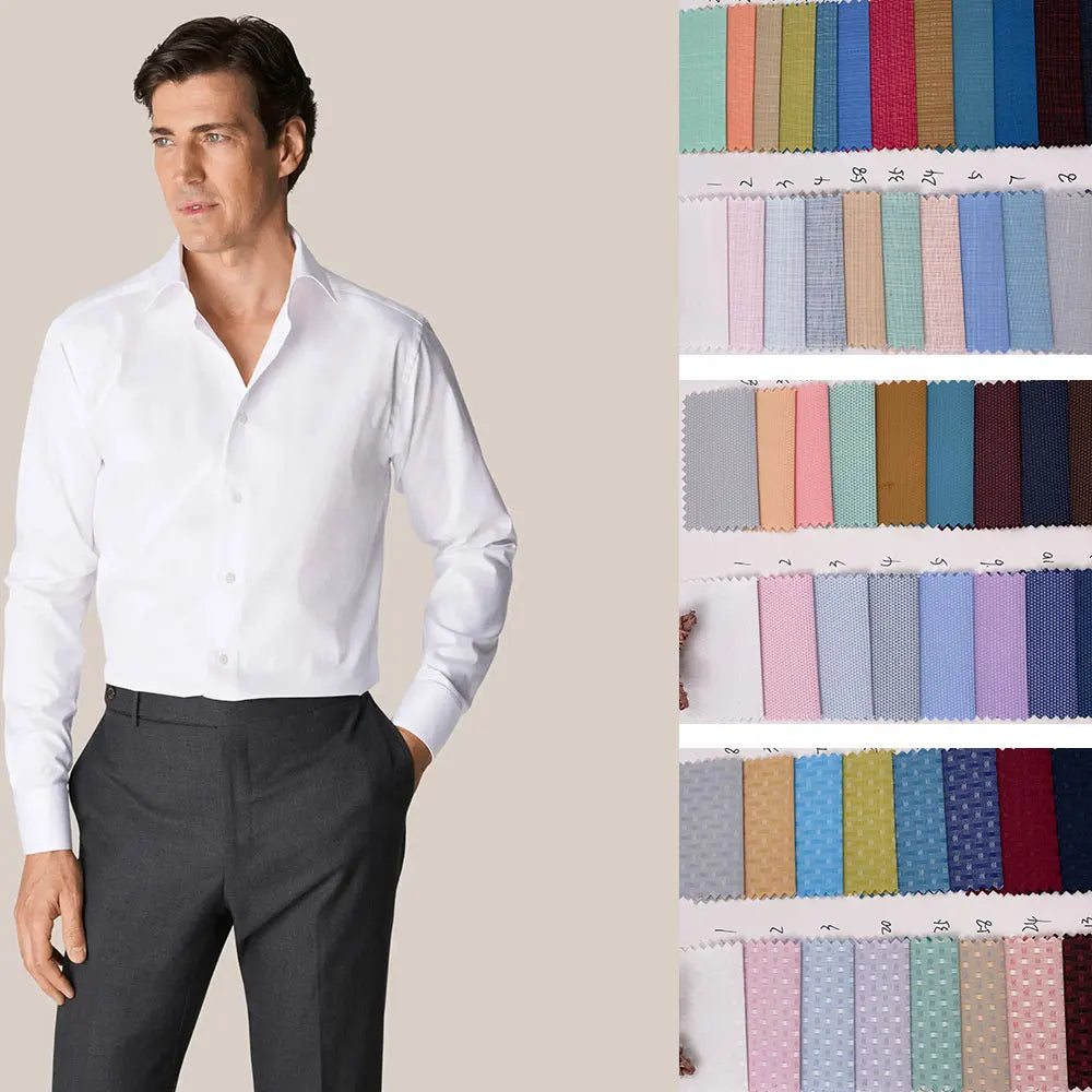 High-end 40% Cotton 60% Polyester Yarn Dyed Dobby Men's Classic Shirting Fabric for Boys Girls School Uniform Shirts