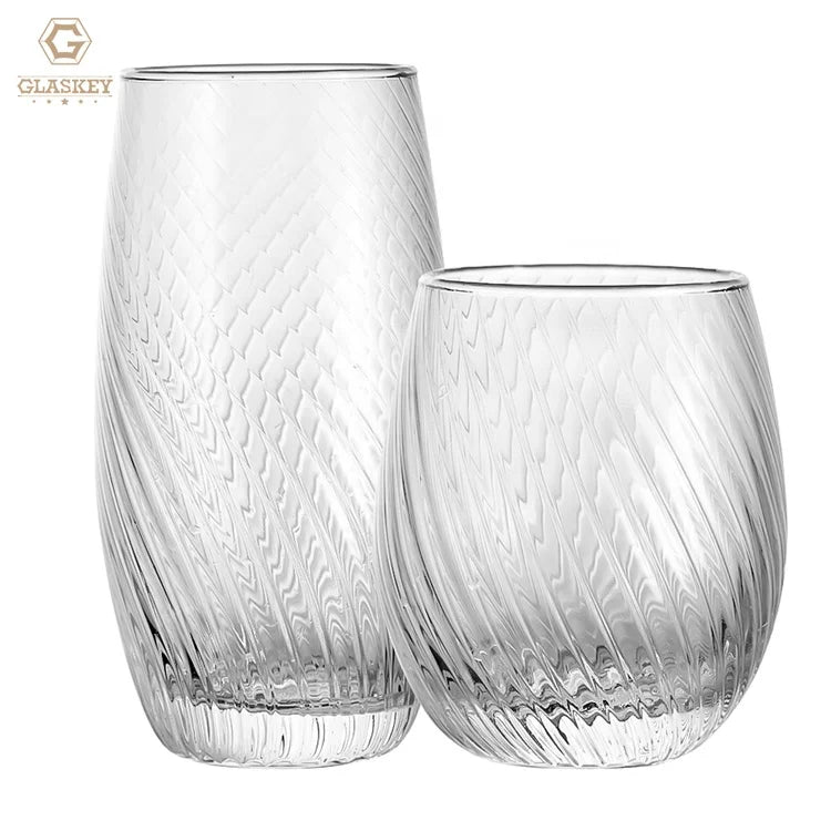 Transparent Du Vin Lined Double Old Fashioned Tumbler 330ml 420ml Highball Glasseses Set Juice Milk Water Drinking Glass