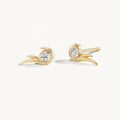 LOZRUNVE 925 Silver 14k 18k Gold Aretes Jewellery for Women Cubic Zircon Solitaire Flame Stud Earring