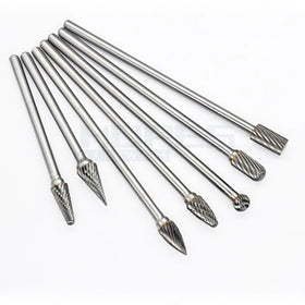 Single Double Cut Tooth Rotary File Tungsten Carbide Burr with 3mm Shank Lengthen 75 100mm Grinding Bits Deburring Tools