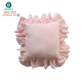 Solid Woven Leaf Hidden Zipper Linen Cushion Cover with Single Ruffles Flax for Home Hotel Hospital Use