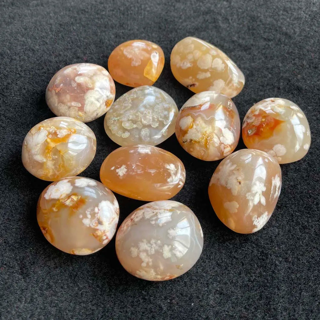 Wholesale Natural Flower Agate Palms Cherry Blossom Agate Palm Stones