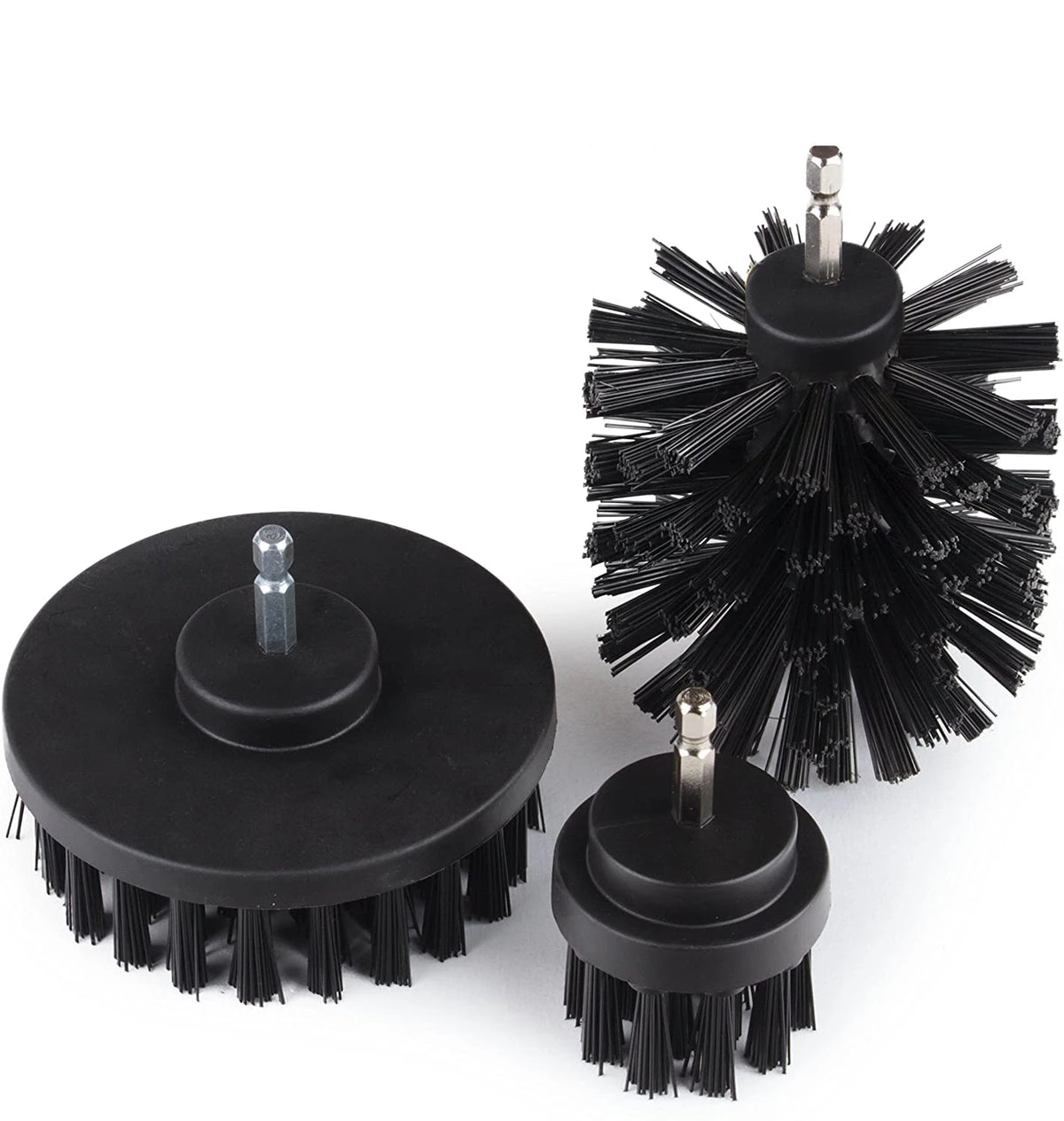 3 Pack Durable Power Scrubber Cleaning Brush Set for Drill with Extended Rod Attachment PP Material
