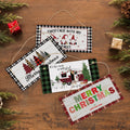 Hot Sale Rectangle Wooden Sign Christmas Design Hanging Wall Wreath Decoration With Snowman and Gnome Design