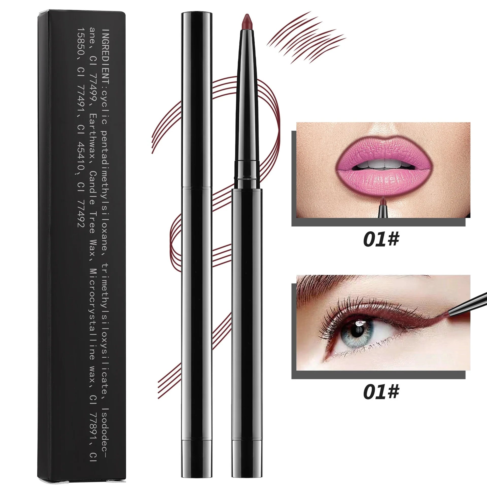 Private Label 15 Colors Retractable Matte Lip Liner Pencil Vegan & Waterproof with High Pigment Mineral Ingredient