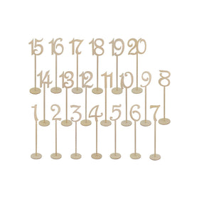 TaiLai Wooden Table Numbers Wood Wedding Table Numbers with Sturdy Holder Base Wooden Catering Reception for Party Home Wedding