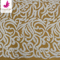 HY2224 Super Luxury Highest Density 3d Sequins Silver White Beaded Lace for Wedding Bridal Dress Fabric 2023