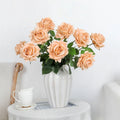 Natural Style Real Touch Feeling Single Branch Roses Colorful Artificial PU Rose Flower for Home Wedding Christmas Decoration