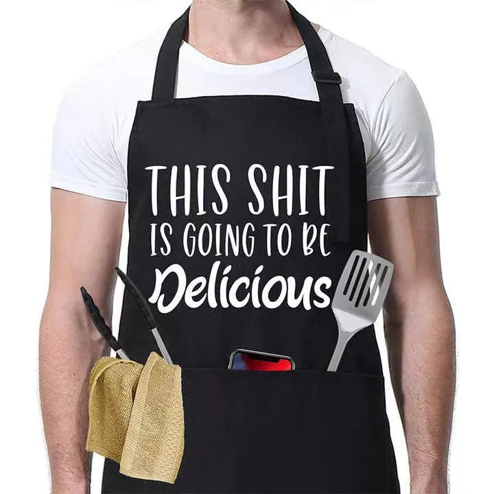 Custom Logo Reusable Lightweight Eco-Friendly Breathable Cotton Bib Apron for Women-Kitchen Use Fashionable Design 1-4 Pockets