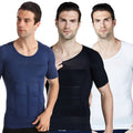 Mens Short Sleeve Shirts Vest Body Shaper Fajas Slimming Tank Top Gynecomastia Compression Undershirt for Men
