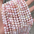 Wholesale Imported Natural Pink Opal Gemstone Beads 6mm 8mm Round Smooth Loose Natural Pink Opal Beads