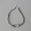 Pig Nose Link Stainless Steel Bracelet Simple Bangle Women Jewelry Disc Drop Pig Nose Bracelet Fashion Splicing Bracelet
