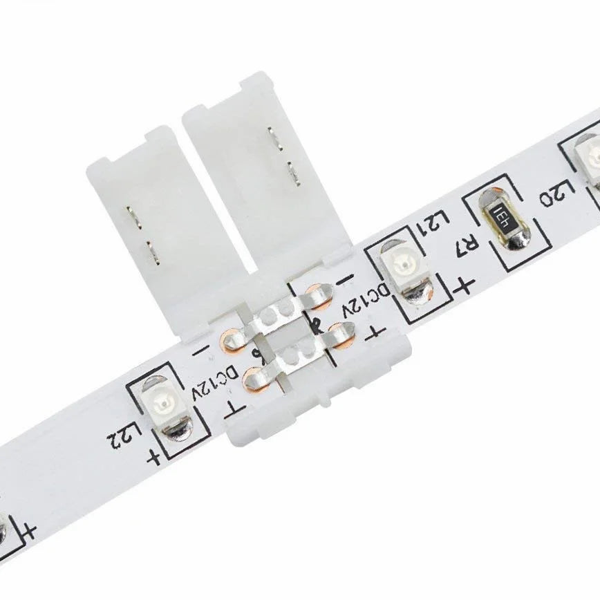 Factory 2-Pin 8mm 10mm LED Connector I-Shaped Right Angle 3528 5050 Single Color LED Strip Lights Lighting Accessories