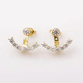 Wholesale 18K Gold Plated Front and Back 2 in 1 Cubic Zirconia Jackets Earring for Women Hypoallergenic Jewelry