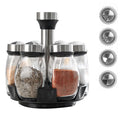 Kitchen Countertop Seasoning Stand Organizer Stainless Steel Seasoning Bottle Spice Jar Revolving Spice Rack Organizer Holder