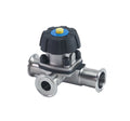 Sanitary 316L Stainless Steel Manual Tri clamp 3 Way Diaphragm Valve