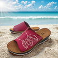 Women's Fashion Waterproof Soft Slip-On Printing Leather Flat Sandals Outdoor Platform Shoes for All Seasons MegaBDM
