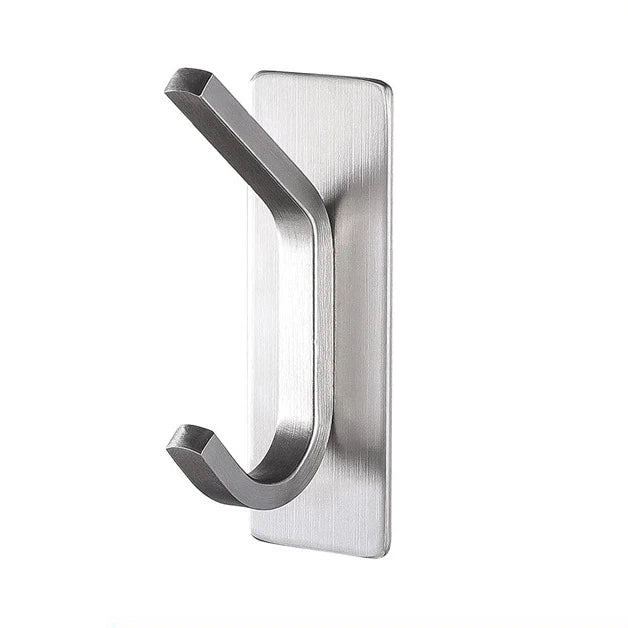 Stainless Steel Modern Adhesive Wall Hook for Clothing Towel Coat-Easy Installation Bathroom Kitchen Hotel Use