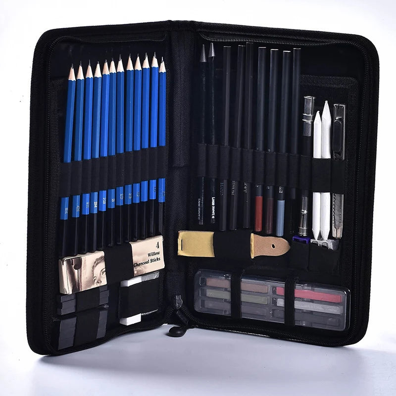 Xinbowen Art Set Hot Selling Brush 48 Charcoal Eraser Art Brush Artist Pencil Set Drawing Sketch Color