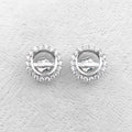 Sterling Silver 4mm/5mm/6mm/7mm/8mm Semi Mount Stud Earrings Frame Empty Blank Setting Base Without Center Stone for DIY Inlay