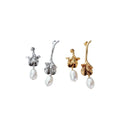 New Design Rose Drops Real Pearl Earrings Ladies Earrings Fashion Jewelry Gold and Silver Color