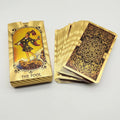 Terrific Portable Gold Plastic Tarot Cards Marvellous Waterproof Astrology Oracle Deck Booklet for Predictive Divination Board