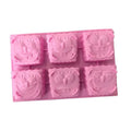 Hot Selling 6-Cavity Cartoon Silicone Mold for DIY Handmade Soap and Chocolate Cake for Soap and Ice Cube Tray