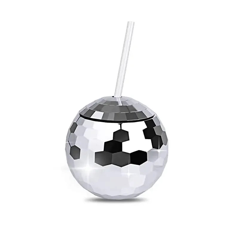 550ml Eco-Friendly Plastic Disco Ball Drinking Tumbler with Lid and Straw for Nightclub Wedding Travel & Camping Use