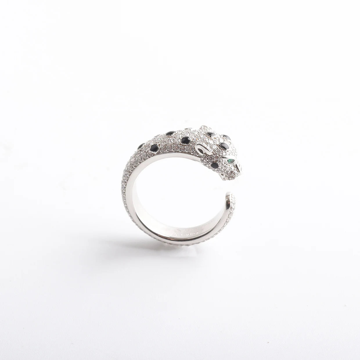 S925 Sterling Silver Rhodium-plated Tiger-shaped Luxury Moissanite Ring Trendy Prong Setting Unisex Design Customizable