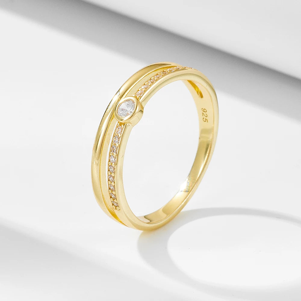 Luxury Shining Newest 925 Sterling Silver Round Cut Clear Cubic Zirconia Diamond Stackable Eternity Ring