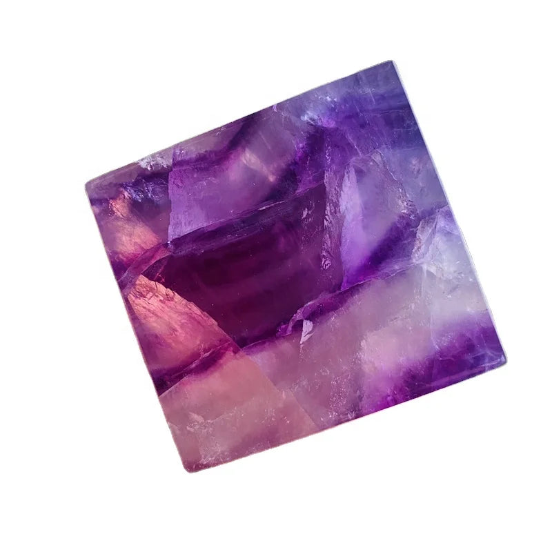 Natural Crystal Cube Shape Colorful Rainbow Fluorite Crystal Rubik's Cube for Healing Decoration