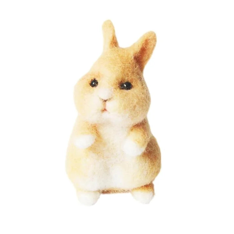 Beginner's DIY Art Set Needle Felting Kit with Merino Wool Bunny & Animals Handmade by Expert Craftsman Novelty Gift Idea