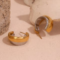 Double Layer Mix Color 18k Gold Plated Earrings Stainless Steel Statement Earrings 2024 Trends