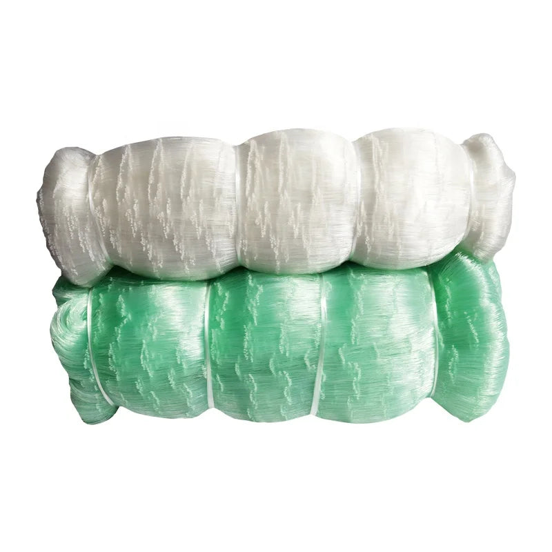 High Strength 0.30mm Thickness 80MD Depth 100 YDS Length Green White Nylon Monofilament Fishing Net