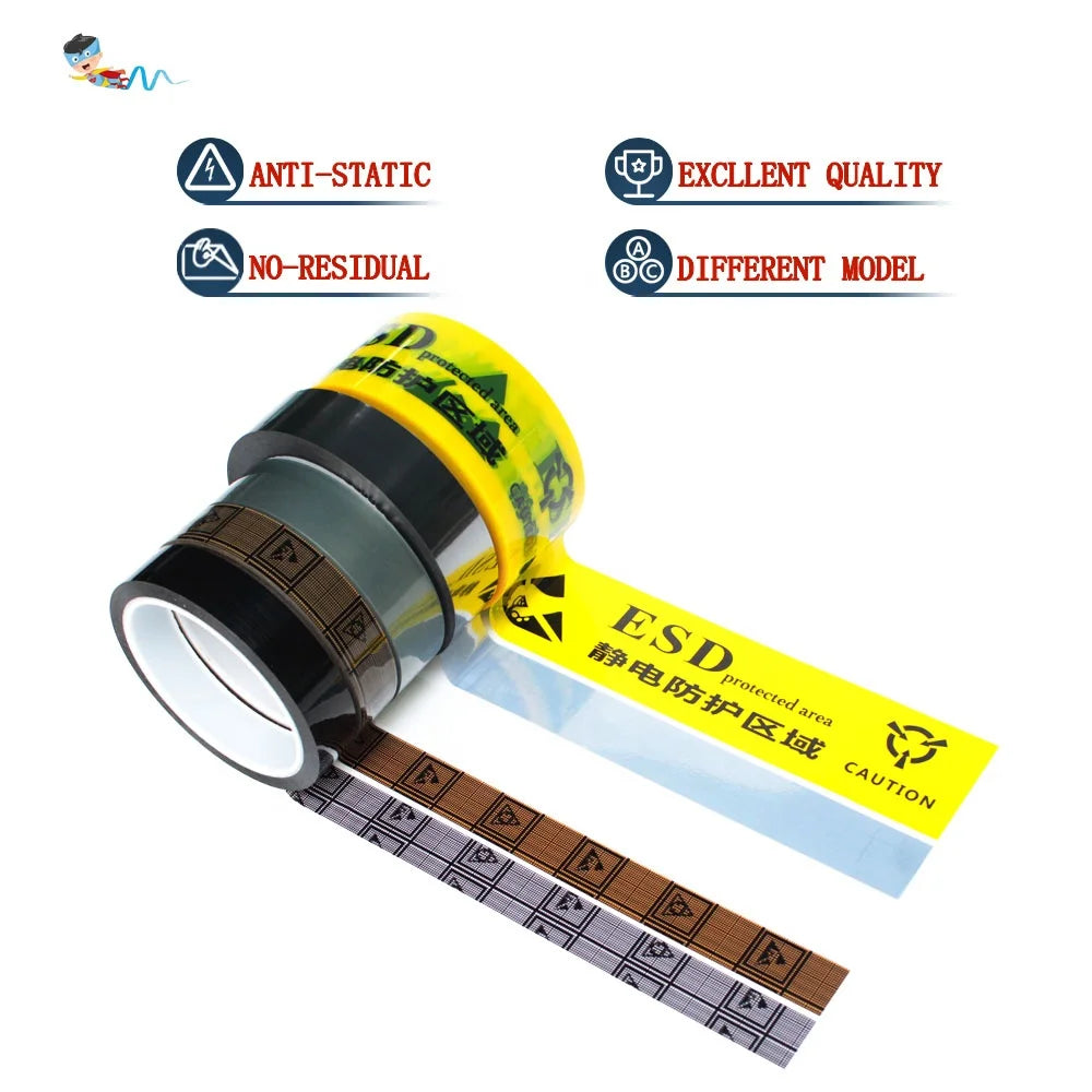 Clear BOPP Sliver Gray Grey PET Yellow Black Grid EMI Shield Conductive Packaging ESD Low-static Anti-static ESD Adhesive Tape MegaBDM