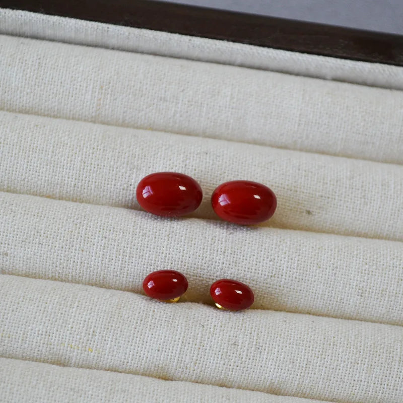 2024 New Niche Brass Gold Plated 925 Sterling Silver Needle Handmade Enamel Ormosia Stud Earrings for Girls