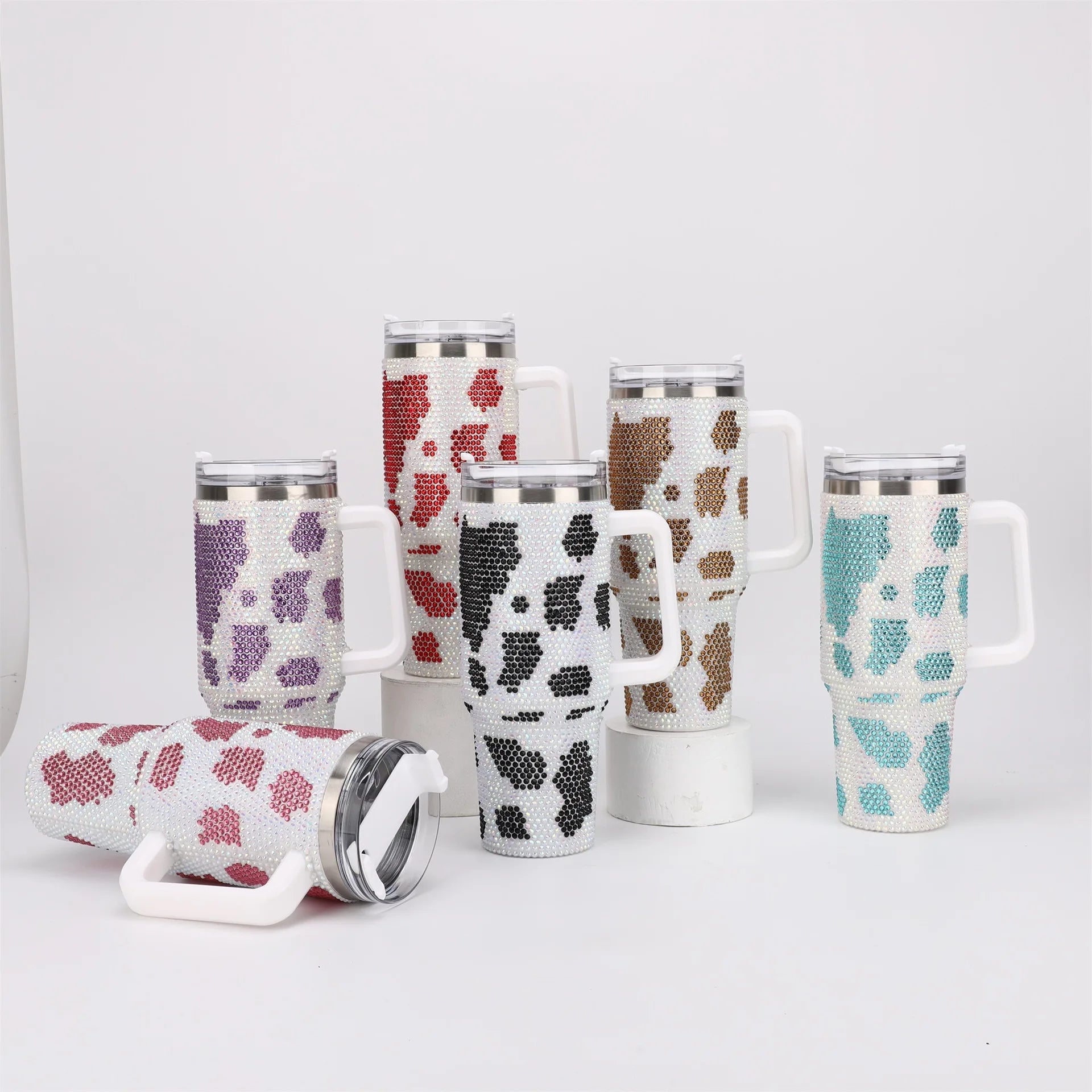 40Oz Rhinestone Bling Stainless Steel Tumbler with Straw for Sport and Customization