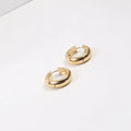 Hoop Huggie Earrings Jewelry Plated Big Hoop Earrings Gold Stainless Steel Fashion for Women 24mm High Quality Pendant Earrings