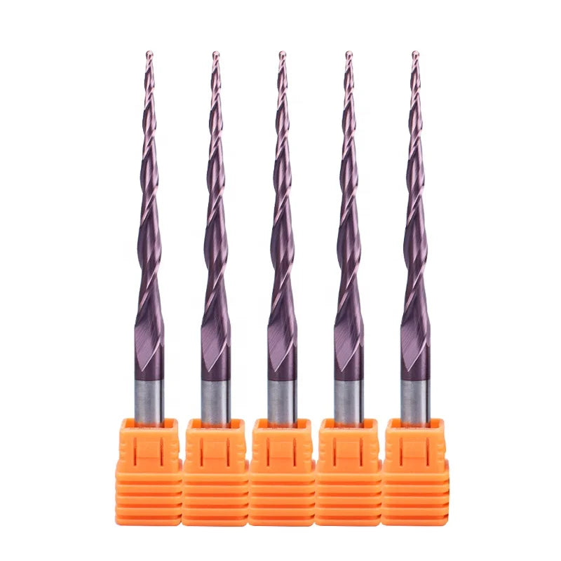 Solid Carbide 2 Flutes Tapered Ball Nose End Mill End Mills for Wood Cnc Tool Wood Router Bits for Wood