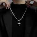 Y104 Hot Sale Edelstahlarmband Micro Inlay Rhinestone Hiphop Diamond Cross Necklace Ankh Men Cross Pendant Necklace Jewelry