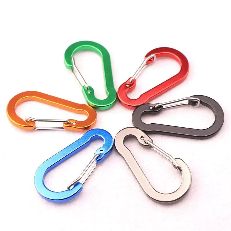 Camping Outdoor Backpack D Type Carabiner Aluminum Quick Link Locking Flat Karabiner Hanger Hook Buckle