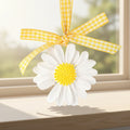 White Daisy Flower Shaped Scented Ceramic Aroma Plaster Porcelain Fragrance Essential Oil Diffuser Hanging Car Air Freshener