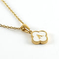 Clover Charms Pendant 18K Gold Plated Necklace Jewelry Capital Letter Chain Stainless Steel Accessories Necklace